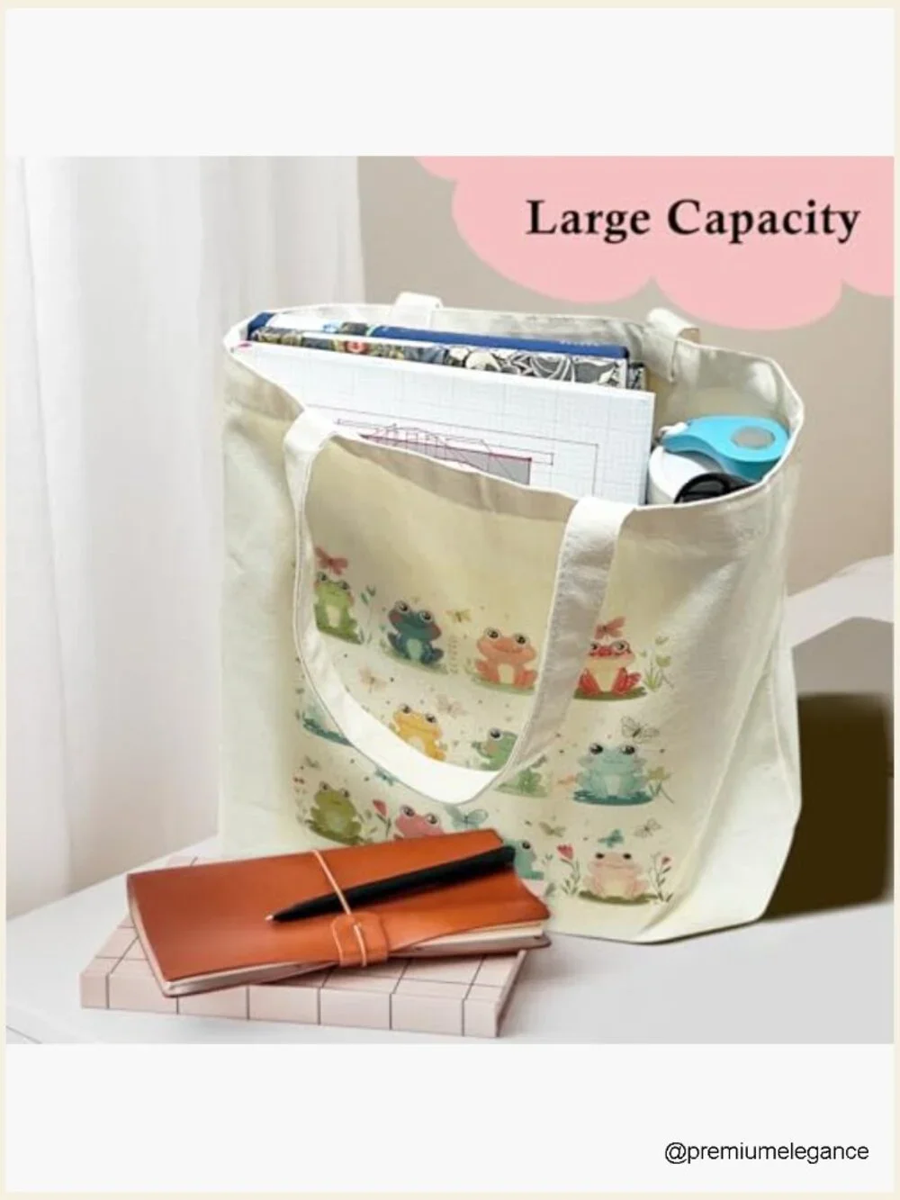 Canvas Tote Bag Reusable Shopping Foldable